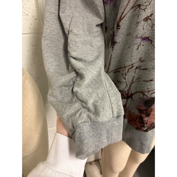 Simply Vera Vera Wang XL Floral Gray Sweatshirt With Embellishments - Picture 3 of 15